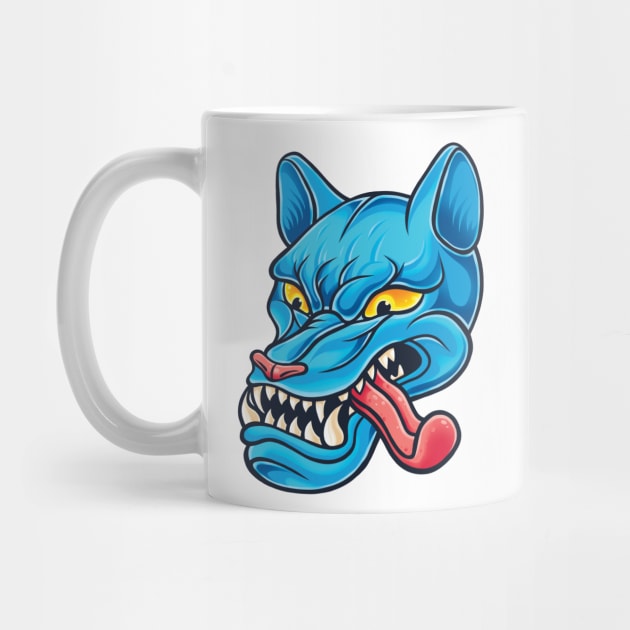 Crazy Blue Wolf Dog by SmittyGFX